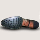  [HÀNG ORDER] Homme Pordenone Handcrafted Carved Whole Cut Oxford - Square Toe, Gray Full-Grain Calf Leather 