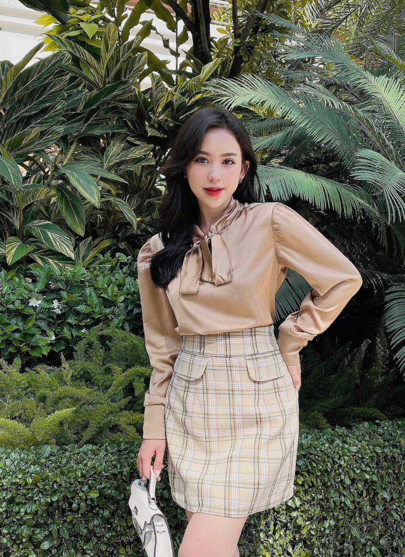  Áo Nơ Cổ Lụa Mango 