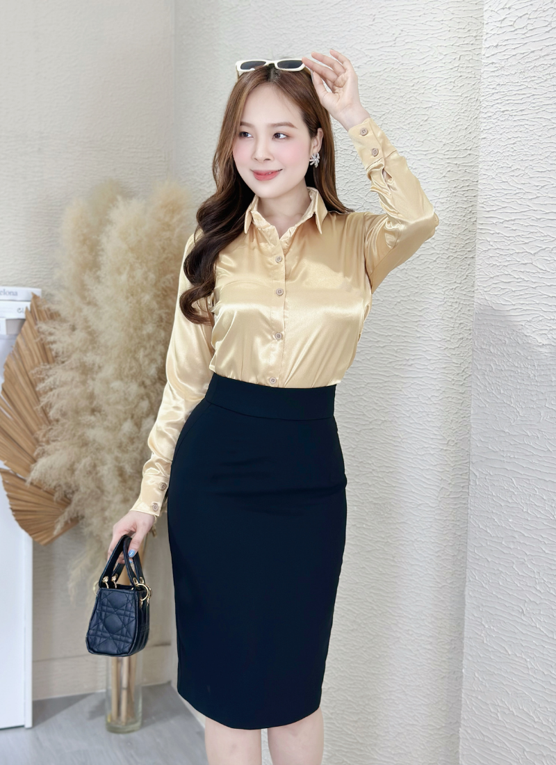  Áo Sơ Mi Nữ Cổ Đức Lụa Mango 