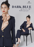 Bộ Áo Vest Nữ 3 Nút & Quần Loe Xanh 