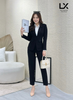 Bộ Áo Vest Nữ 2 Nút Vạt Tròn & Quần Ống Côn