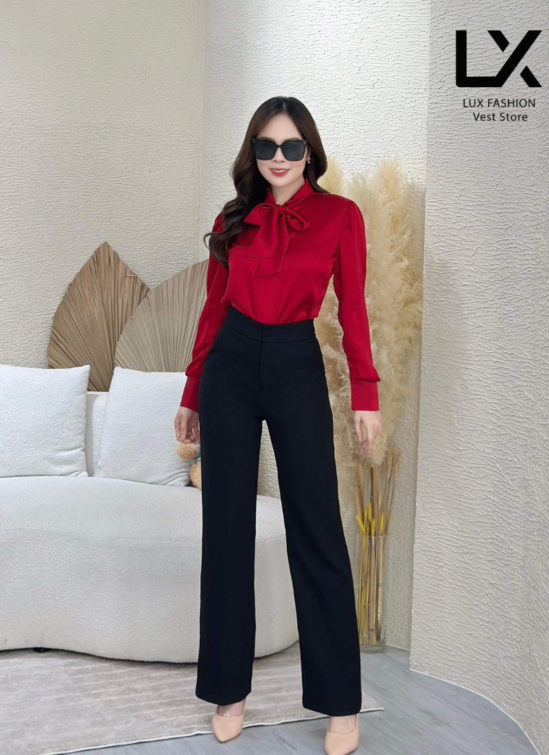  Bộ Áo Vest Nữ & Quần & Áo Nơ 