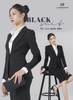 Bộ Áo Vest Nữ 1 Nút Vạt Tròn & Váy Bút Chì Đen