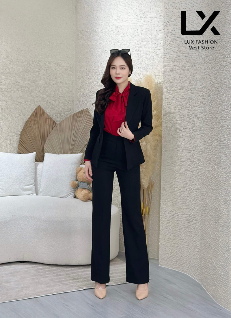  Bộ Áo Vest Nữ & Quần & Áo Nơ 