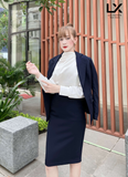  Bộ Áo Vest Nữ & Váy Đồng Phục Xanh Đen 