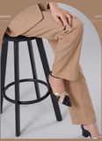  Bộ Áo Vest Nữ 4 Nút & Quần Suông Nâu Tây 