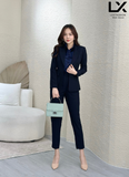  Bộ Áo Vest Nữ 2 Nút Vạt Tròn & Quần Ống Côn 