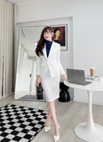  Bộ Áo Vest Nữ 1 Nút Vạt Vuông & Váy Bút Chì 
