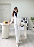  Bộ Áo Vest Nữ 1 Nút Vạt Vuông & Quần Suông 