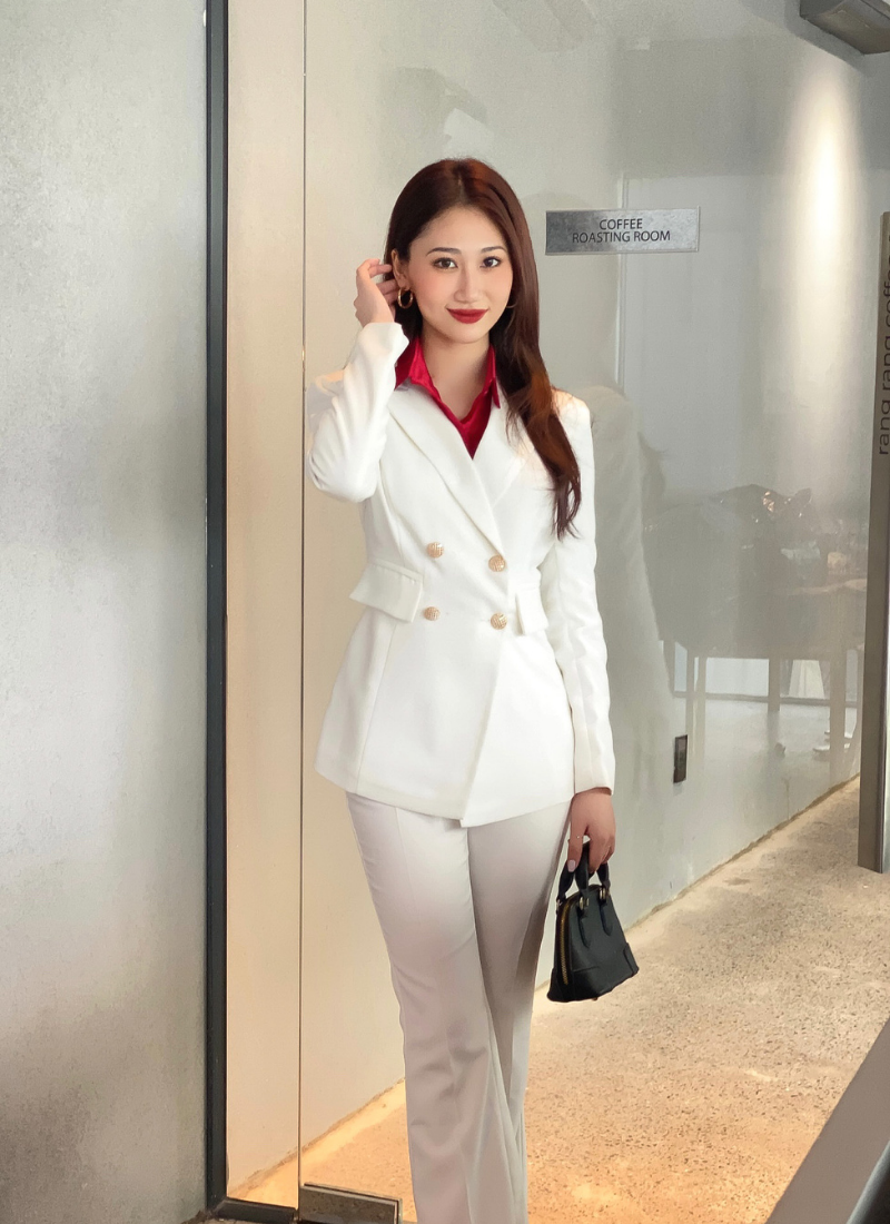  Áo Vest Nữ 4 Nút Chéo Hàn 