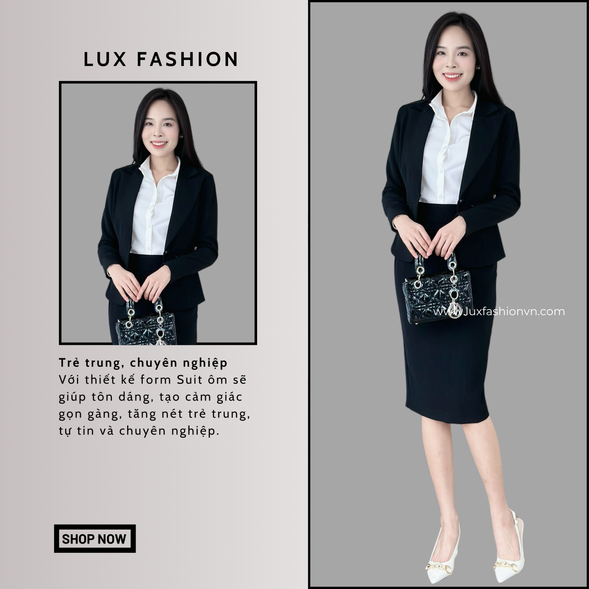  ComBo 3 sản phẩm: Áo Vest Nữ 1 Nút Vạt Tròn Ngắn & Váy Bút Chì & Áo Sơ Mi (Tùy Chọn Sản Phẩm) 