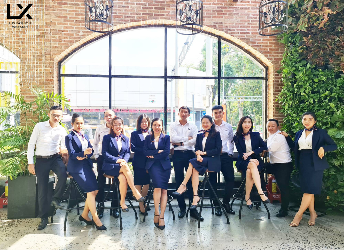 Bộ Áo Vest Nữ & Váy Đồng Phục Xanh Đen 
