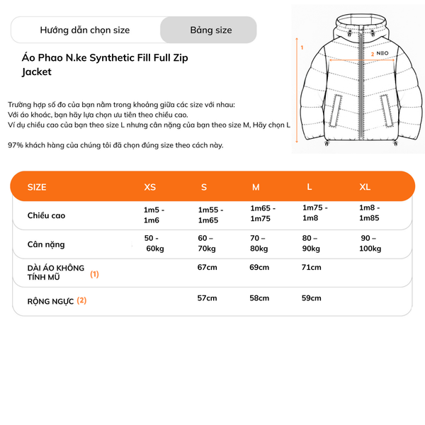 Áo Phao Nike Synthetic Fill Full Zip Jacket