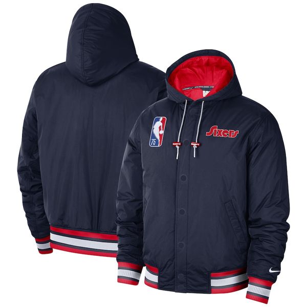 Áo Phao Nike NBA Philadelphia 76ers City Edition Courtside Bomber Jacket
