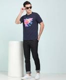 Áo Thun Nike Men Printed Round Neck Pure Cotton Blue T-Shirt