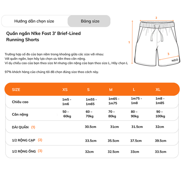 Quần Ngắn Nike Fast 3' Brief-Lined Running Shorts
