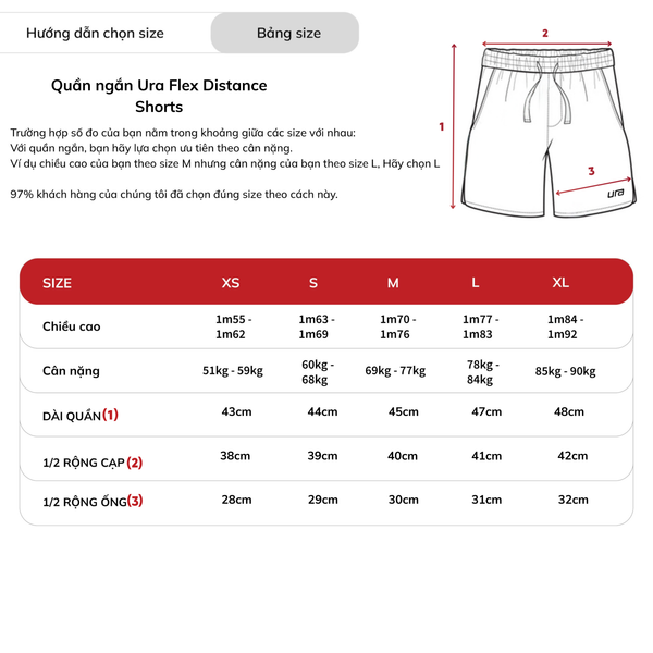 Quần Ngắn Ura Flex Distance Shorts