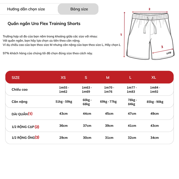 Quần Ngắn Ura Flex Training Shorts