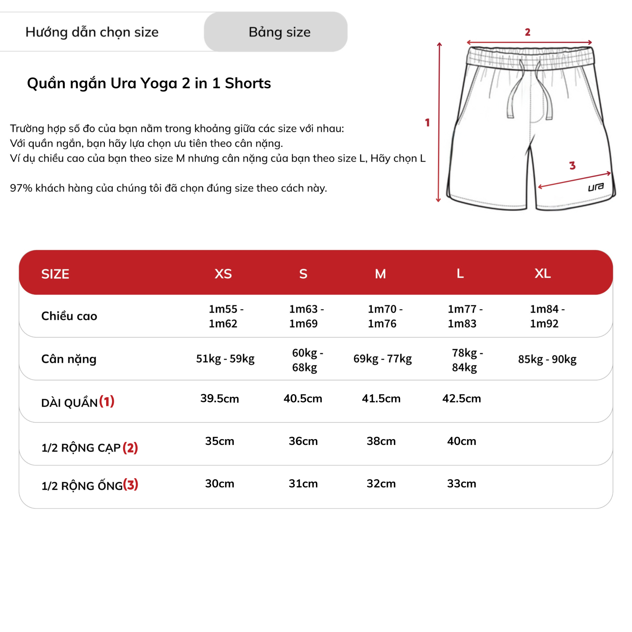 Quần ngắn Ura Yoga 2 in 1 Shorts