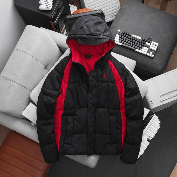Áo Phao Air Jordan Wide Stripe Zipper Hooded Winter Jacket