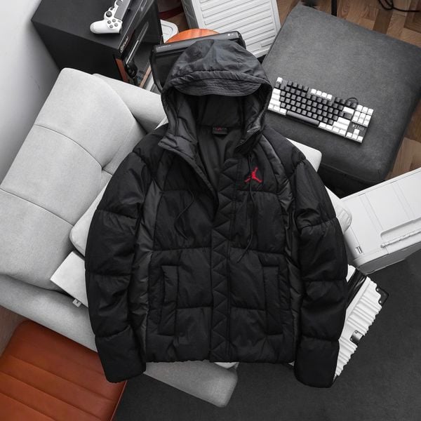 Áo Phao Air Jordan Wide Stripe Zipper Hooded Winter Jacket