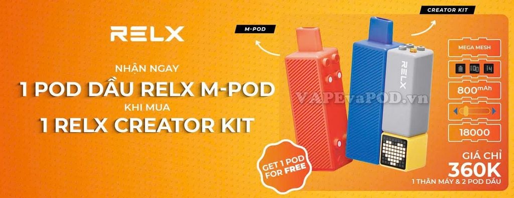 RELX M Pod Peppermint Double Menthol - Pod 1 Lần 18000 Hơi