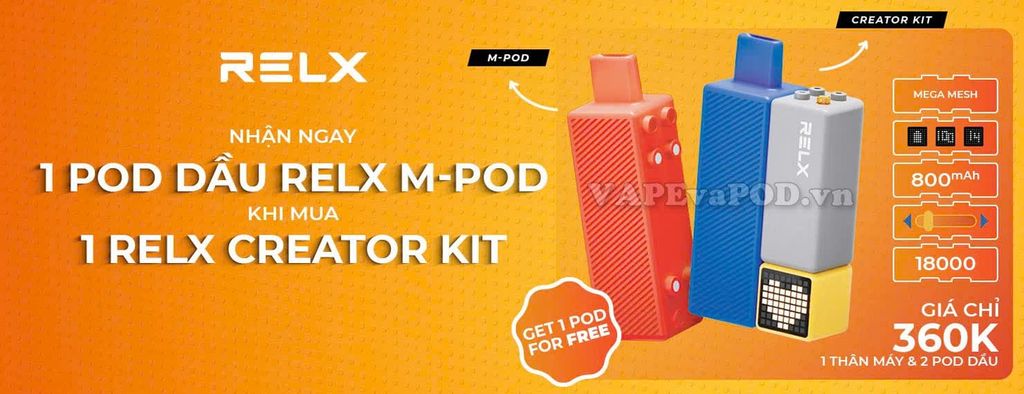RELX M Pod Pineapple Colada - Pod 1 Lần 18000 Hơi