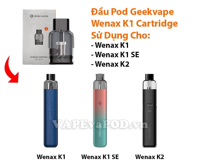 Đầu Pod Cho Geekvape Wenax K1 và K1 SE Chính Hãng