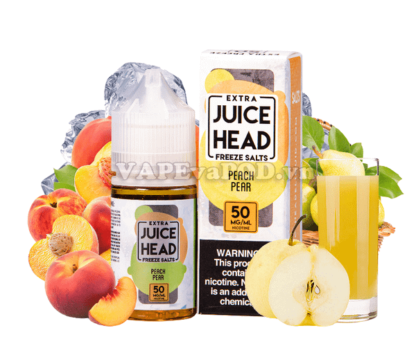 Juice Head Salts Extra Freeze Peach Pear 30ml - Tinh Dầu Pod