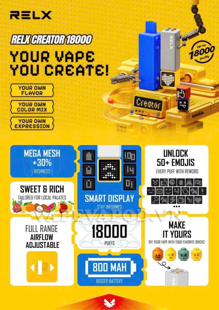 RELX M Pod Sea Salt Lemon - Pod 1 Lần 18000 Hơi