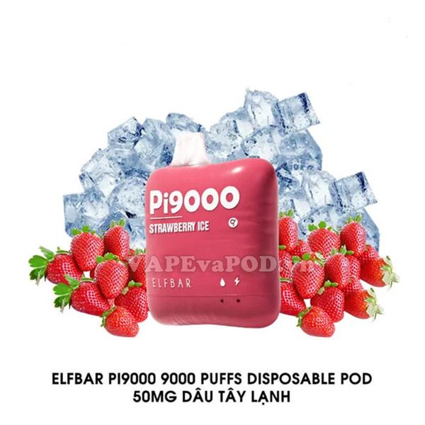 ElfBar Pi9000 Strawberry Ice - Pod 1 Lần 9000 Hơi