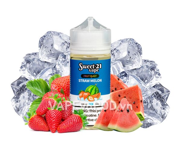 Sweet 21 Vape Fruit Blast Straw Melon 100ml - Tinh Dầu Vape