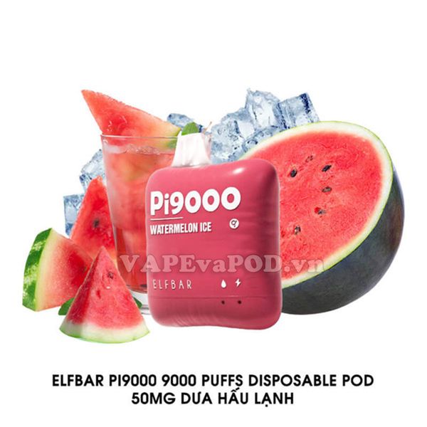ElfBar Pi9000 Watermelon Ice - Pod 1 Lần 9000 Hơi