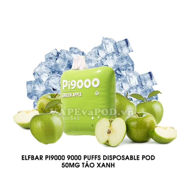 ElfBar Pi9000 Green Apple - Pod 1 Lần 9000 Hơi