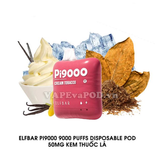 ElfBar Pi9000 Cream Tobacco - Pod 1 Lần 9000 Hơi