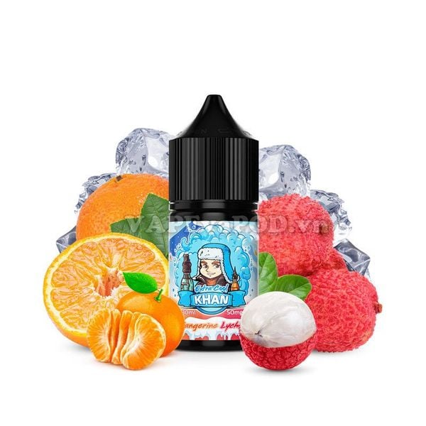 Khan Extra Cool Salt Tangerine Lychee 30ml - Tinh Dầu Pod Salt Nic