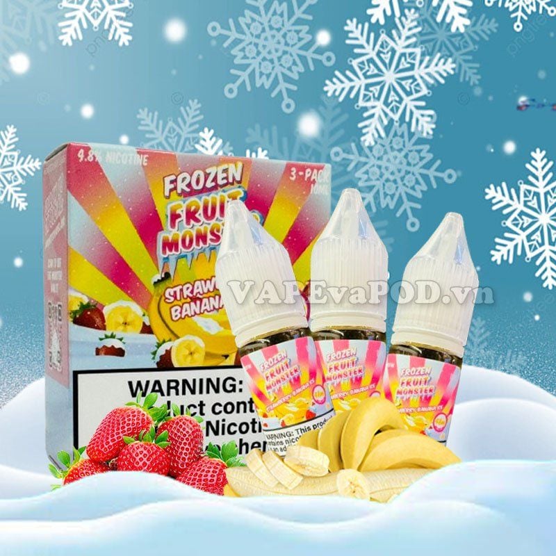 Frozen Fruit Monster Salt Strawberry Banana Ice 10ml - Tinh Dầu Pod Salt Nic