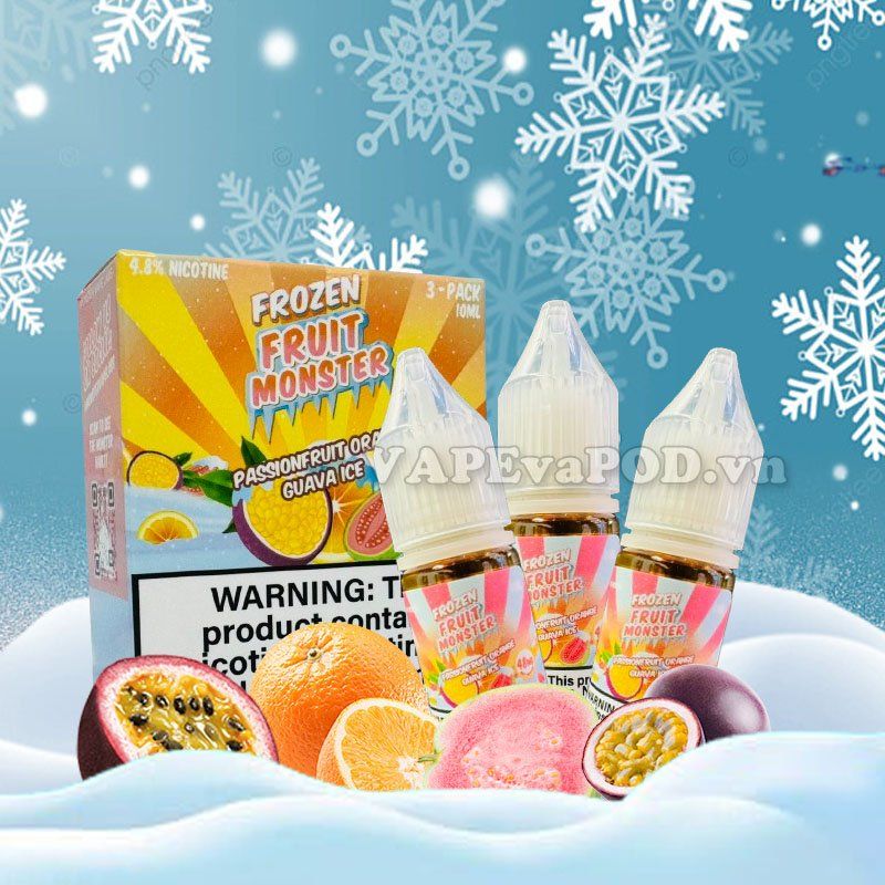 Frozen Fruit Monster Salt Passionfruit Orange Guava Ice 10ml - Tinh Dầu Pod Salt Nic