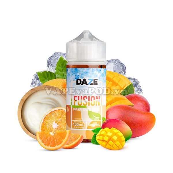 7 Daze Fusion Iced Orange Cream Mango 100ml - Tinh Dầu Vape