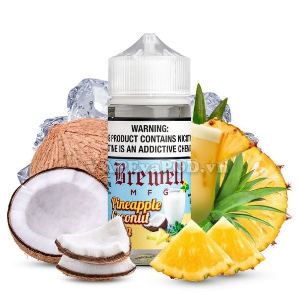 Brewell MFG Pineapple Coconut 100ml - Tinh Dầu Vape