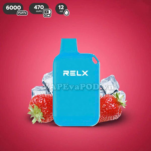 RELX Crush 6000  Strawberry Snow - Pod 1 Lần 6000 Hơi