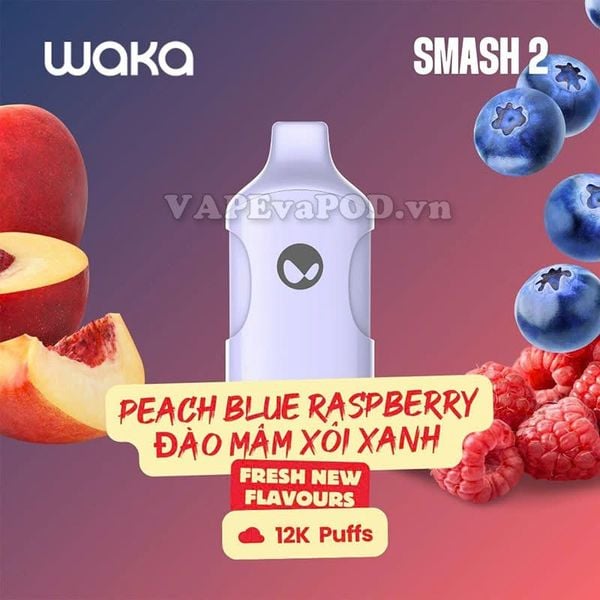 Waka Smash 2 Peach Blue Raspberry - Pod 1 Lần 12000 Hơi