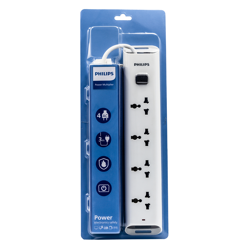  Ổ cắm điện Philips CHP2442WB, 4 lỗ, dây dài 3m 