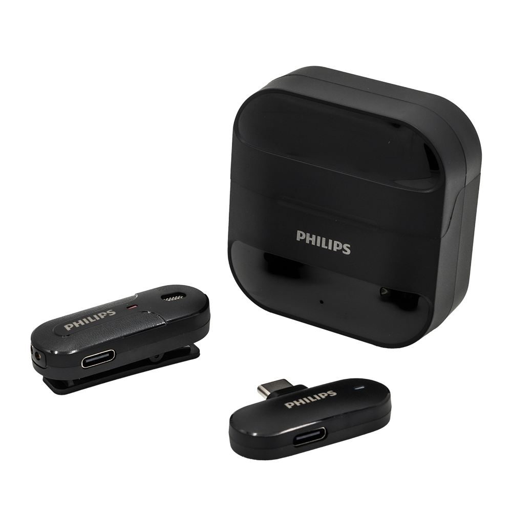  Bộ micro không dây cài áo Philips DLM9001C kết nối cổng USB-C (1 Receiver + 1 Mic) 