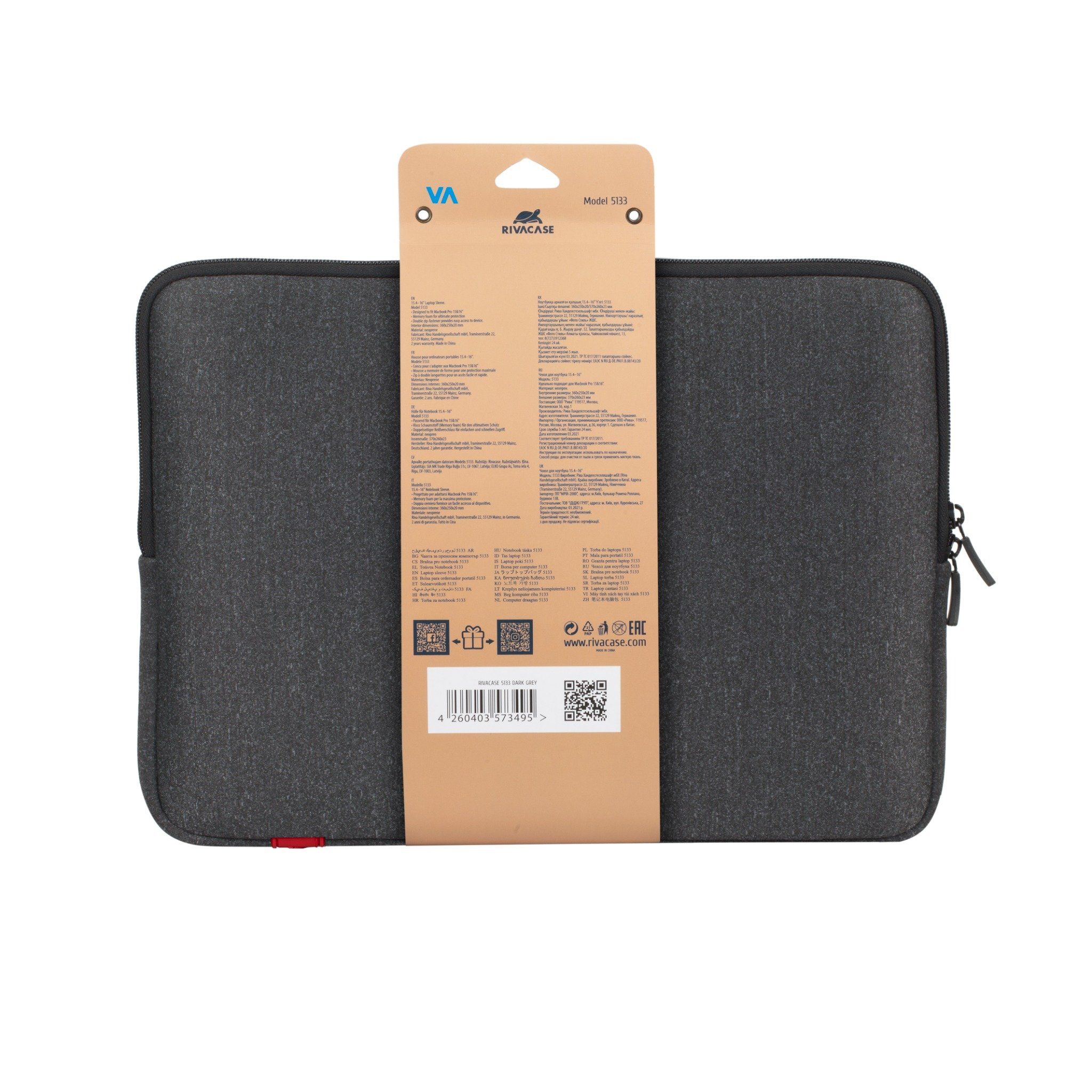  Túi chống sốc Rivacase 5133 dành cho Laptop 15.6 inch, Macbook 16 Pro 