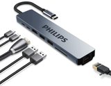  Hub Philips SWV6118G 8in1 USB-C to HDMI+USB*2+PD+RJ45+SD+TF 