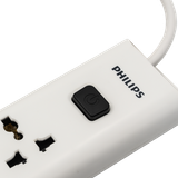  Ổ cắm điện Philips CHP4335WB, 3 lỗ, 3m, 3 USB-A + 1 Type-C total 2.4A 