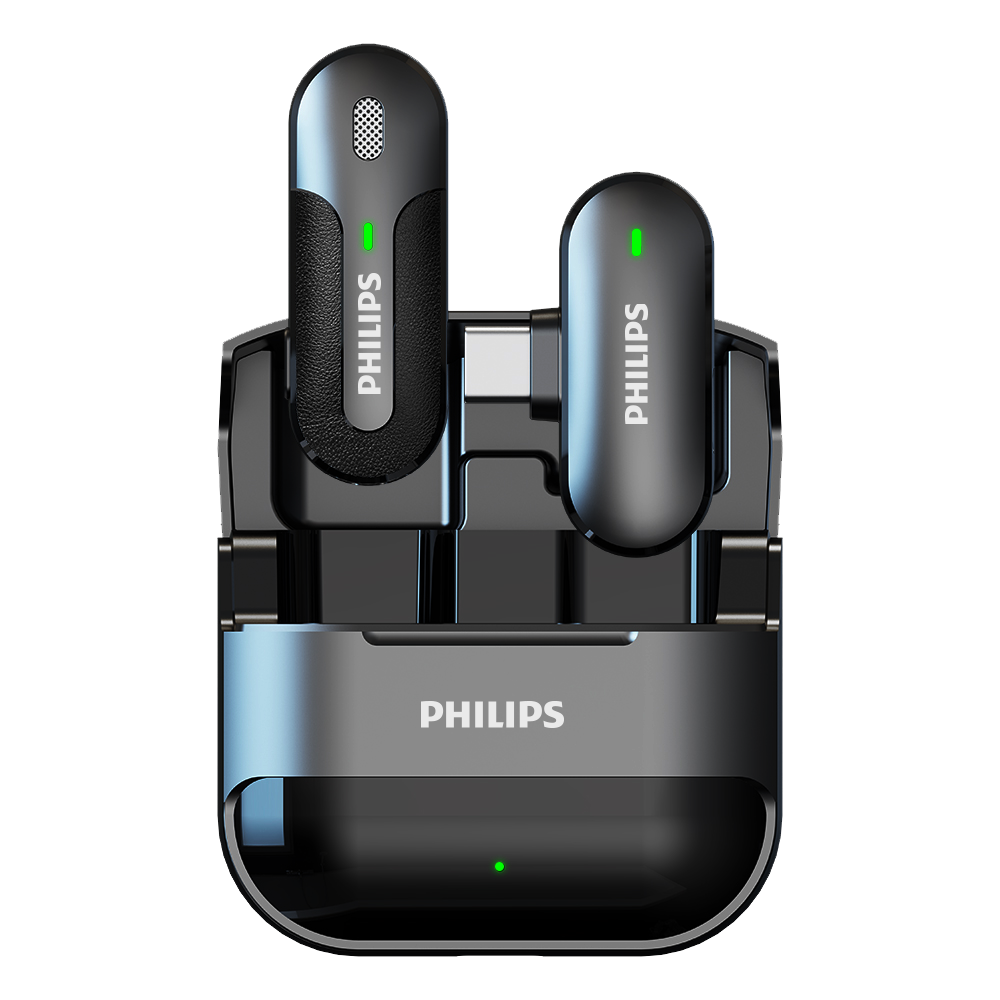  Bộ micro không dây cài áo Philips DLM9001C kết nối cổng USB-C (1 Receiver + 1 Mic) 