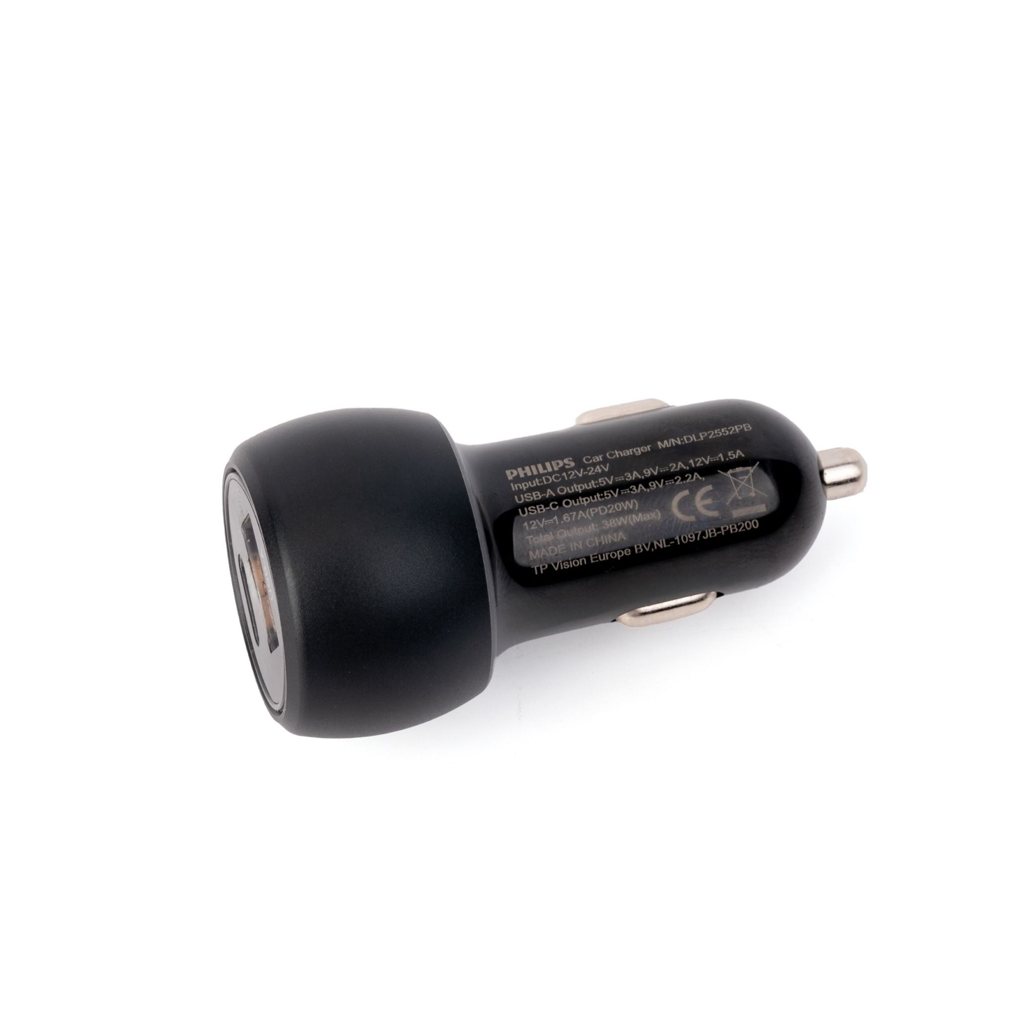  Tẩu sạc Philips DLP2552 Max 38W 1PD+1QC dùng trên ô tô 