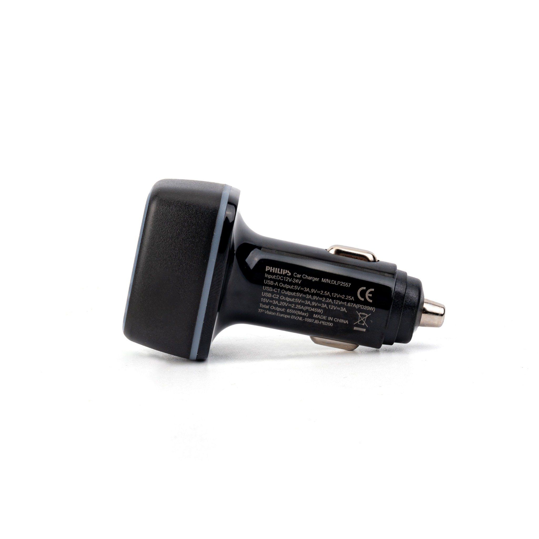  Tẩu sạc Philips DLP2557 Max 65W 2PD+1QC dùng trên ô tô 